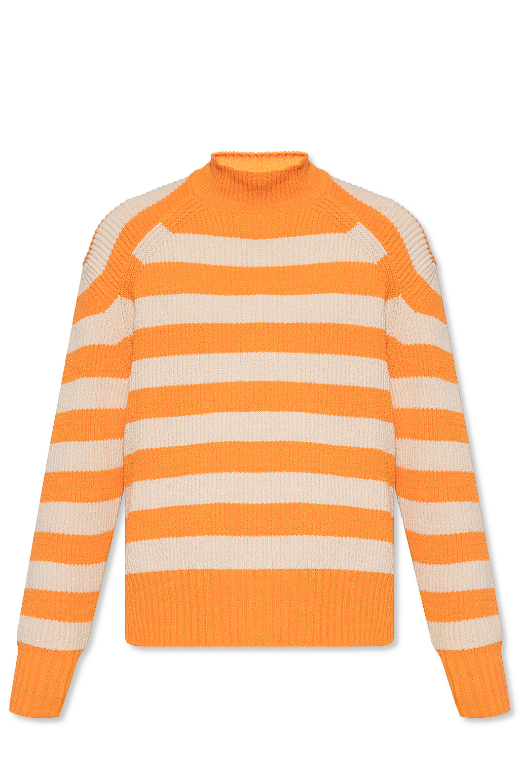 Orange 2025 striped turtleneck